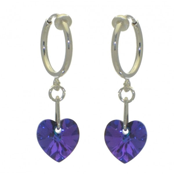 VALENTINE CERCEAU 10mm silver plated heliotrope clip on earrings