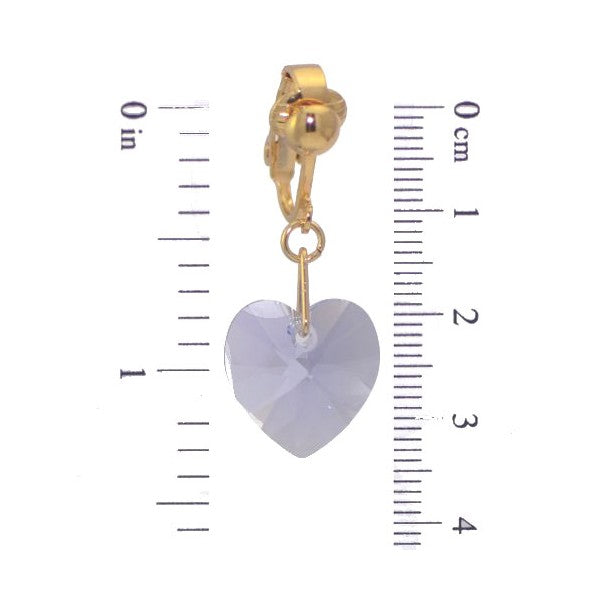 VALENTINE G-Plated Provence Lavender Heart Clip Earrings