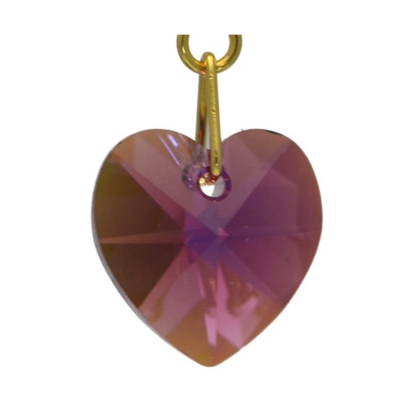 VALENTINE Gold Plated Amethyst AB Crystal Heart Hook Earrings