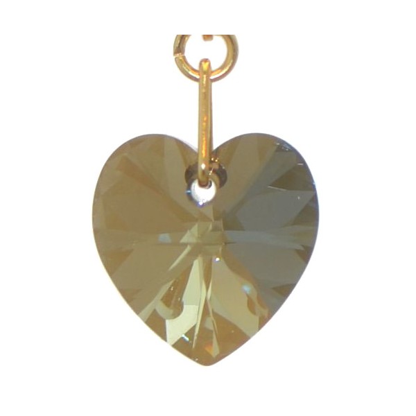 VALENTINE Gold Plated Bronze Shade Crystal Heart Clip On Earrings