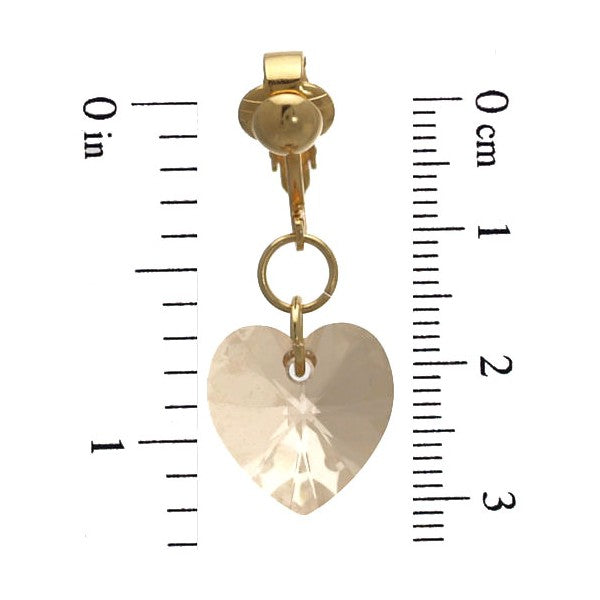 Valentine Gold Plated Gold Shadow Heart Clip On Earrings