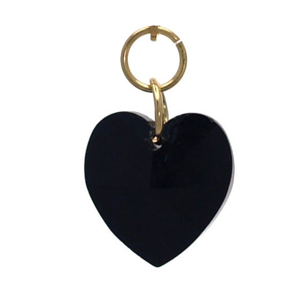 VALENTINE Gold Plated Jet Black Heart Clip On Earrings