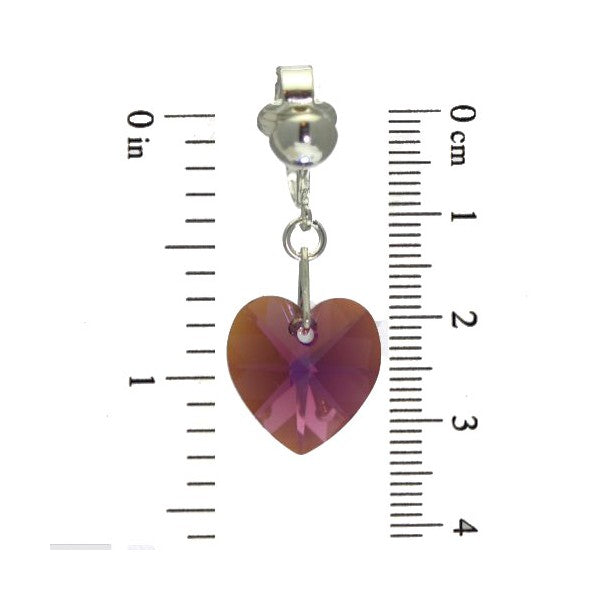 VALENTINE S-Plated Amethyst AB Heart Clip On Earrings