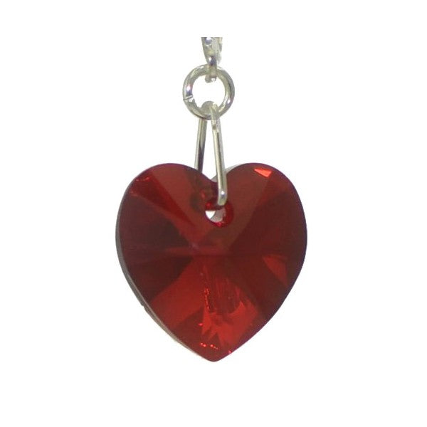 VALENTINE S-Plated Siam AB Crystal Heart Clip On Earrings