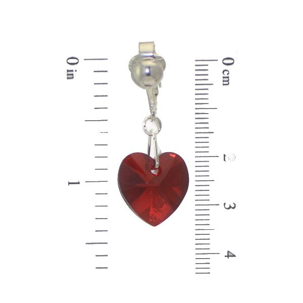 VALENTINE S-Plated Siam AB Crystal Heart Clip On Earrings