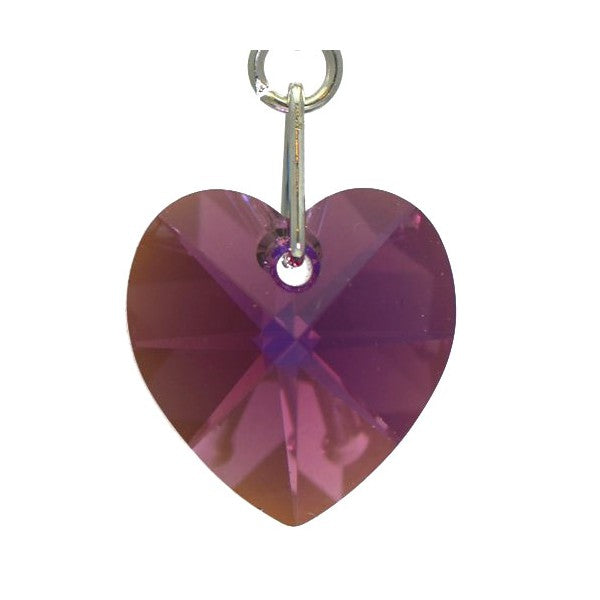 VALENTINE Silver Plated Amethyst AB Crystal Heart Hook Earrings
