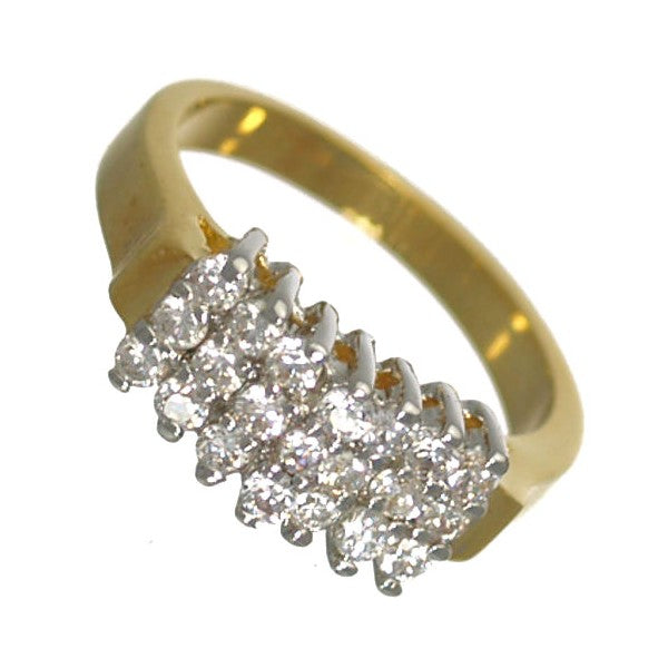 Vanderbilt Gold Rhodium Plated Cubic Zirconium Dress Ring size P