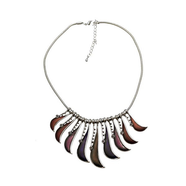 Vania Silver tone Purple Raspberry Choker Necklace