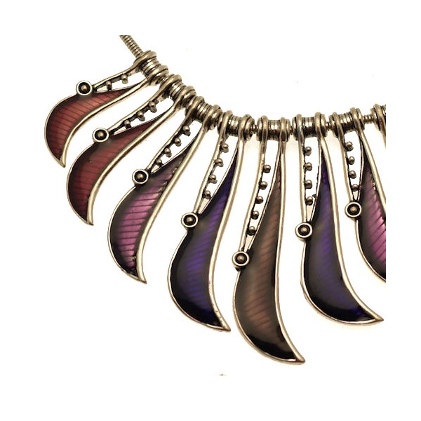 Vania Silver tone Purple Raspberry Choker Necklace