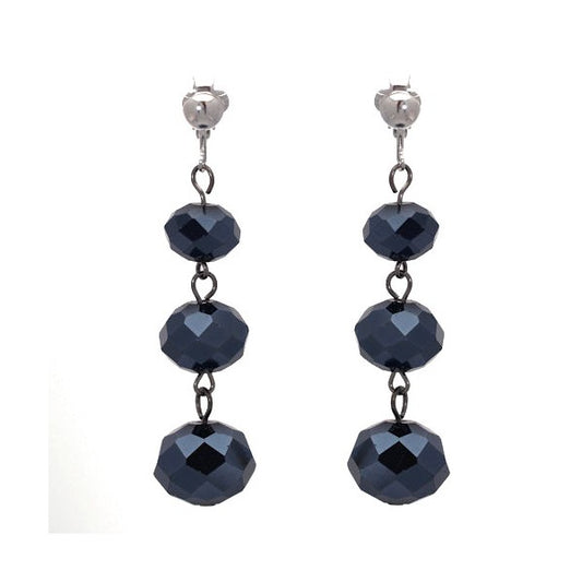 Veciputous Silver plated Hematite Clip On Earrings