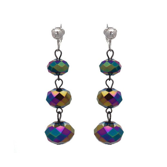 Veciputous Silver plated Multi Coloured Clip On Earrings