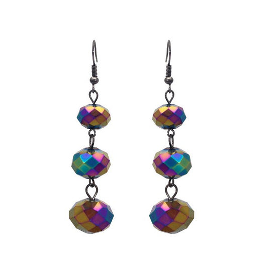 Veciputous Silver tone Multi Coloured Hook Earrings