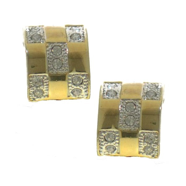 VEDETTA Gold  Plated Crystal Clip On Earrings