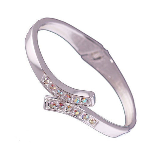 Verity Silver tone Multi Coloured Crystal Bangle