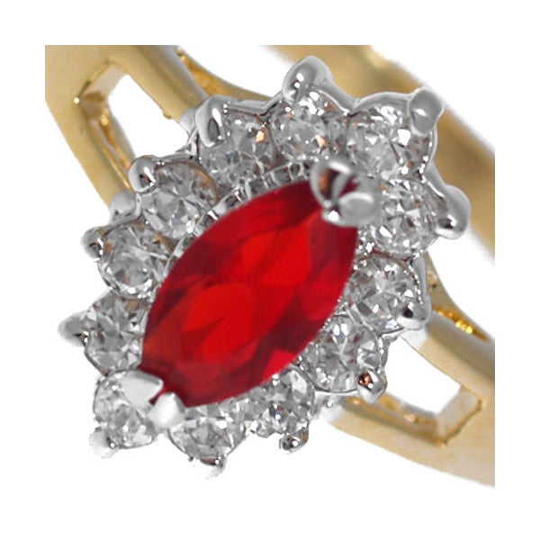 Verta Gold Rhodium Plated Ruby CZ Dress Ring sz N