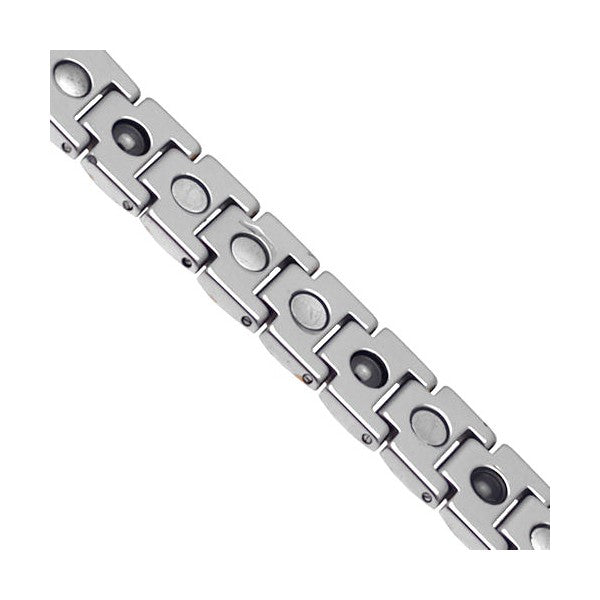 VIDAR Silver & Gold tone Tungsten Magnetic Mens Bracelet