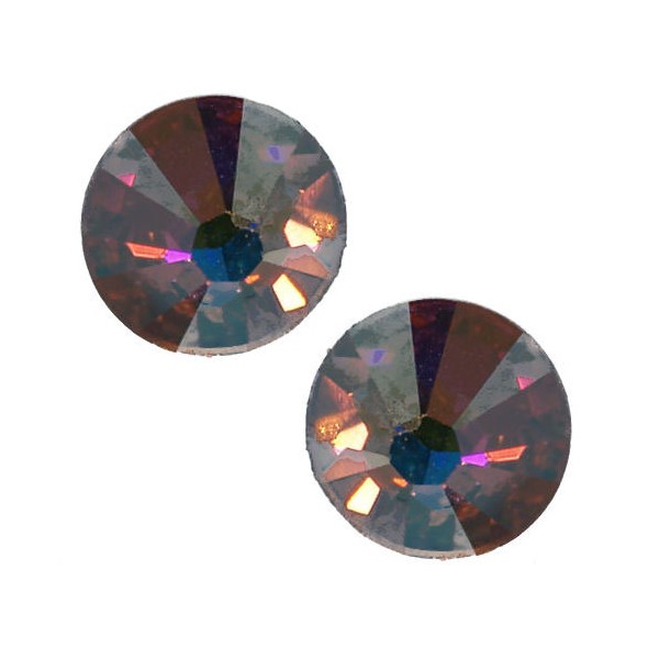 Vivid Silver Plated Aurora Borealis  Crystal Post Earrings