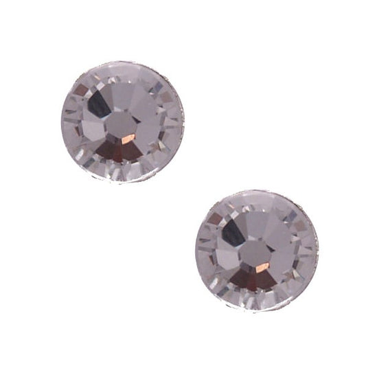 Vivid Silver Plated Crystal Post Earrings