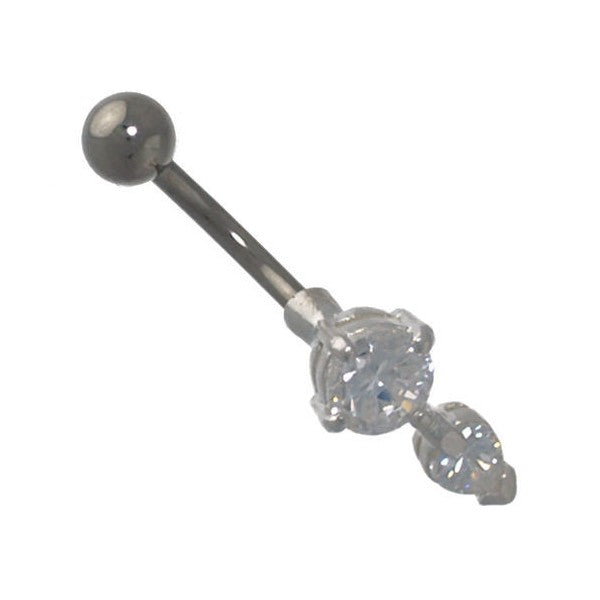 Vonni Sterling Silver Crystal Belly Bar