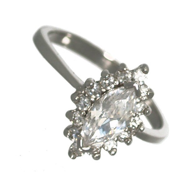 Waldorf Sterling Silver Cubic Zirconium Cluster Ring size R