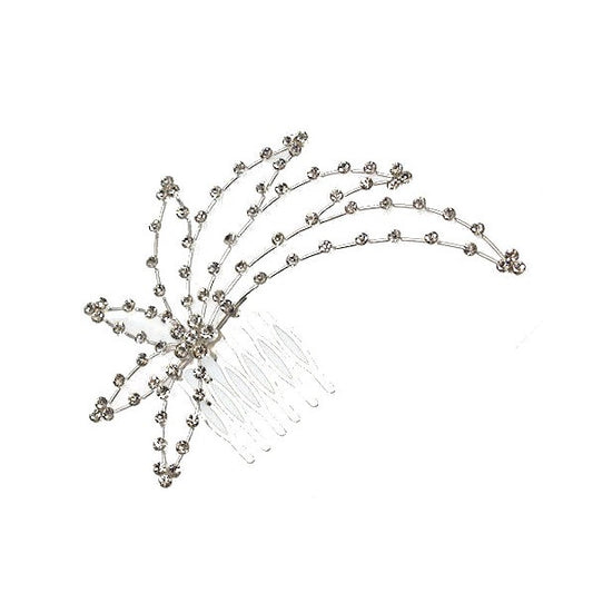 Weigela Silver tone Crystal Hair Comb