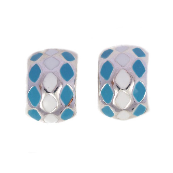 Fiz Turquoise / White Clip On Earrings
