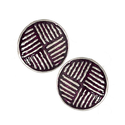 Winka Silver tone Purple Clip On earrings