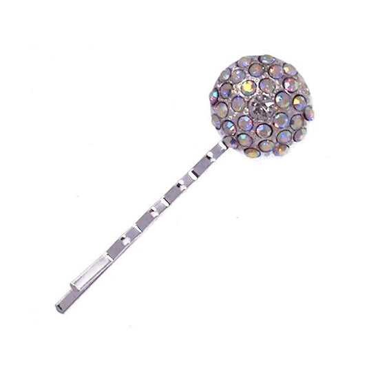 Wisteria Silver tone Multi Col Crystal Hair Clip