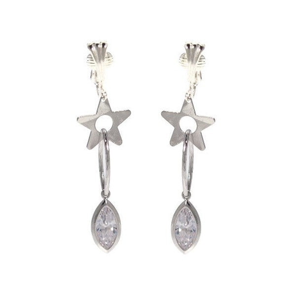 Xing-Xing Silver Plated Crystal Clip On Earrings