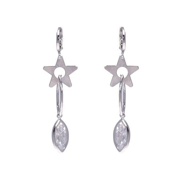 Xing-Xing Silver Plated Crystal Pierced Earrings