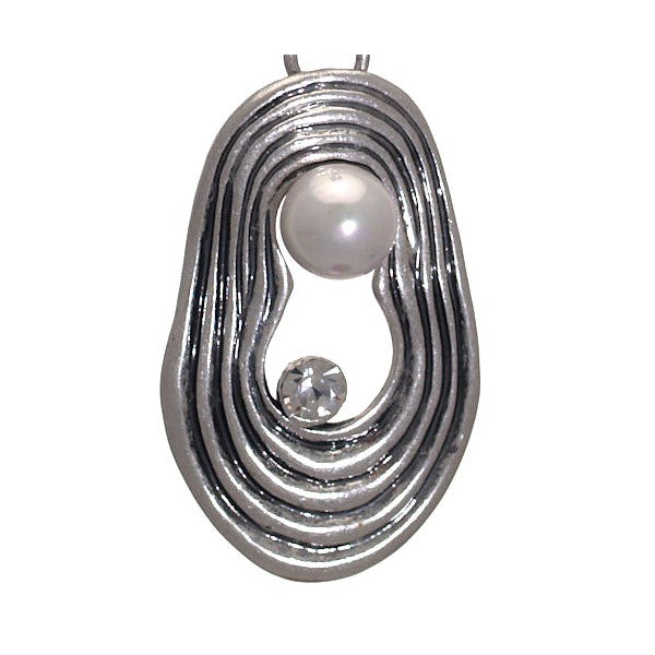 YUNLEI Silver Plated faux Pearl Hoop Clip On Earrings