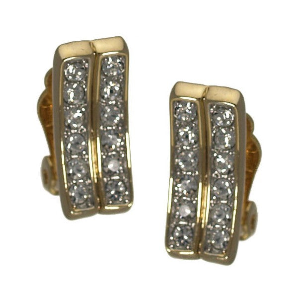 Zira Gold plated Crystal Clip On earrings