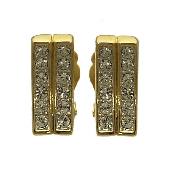 Zira Gold plated Crystal Clip On earrings