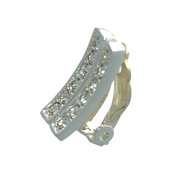 Zira Silver tone Crystal Clip On Earrings